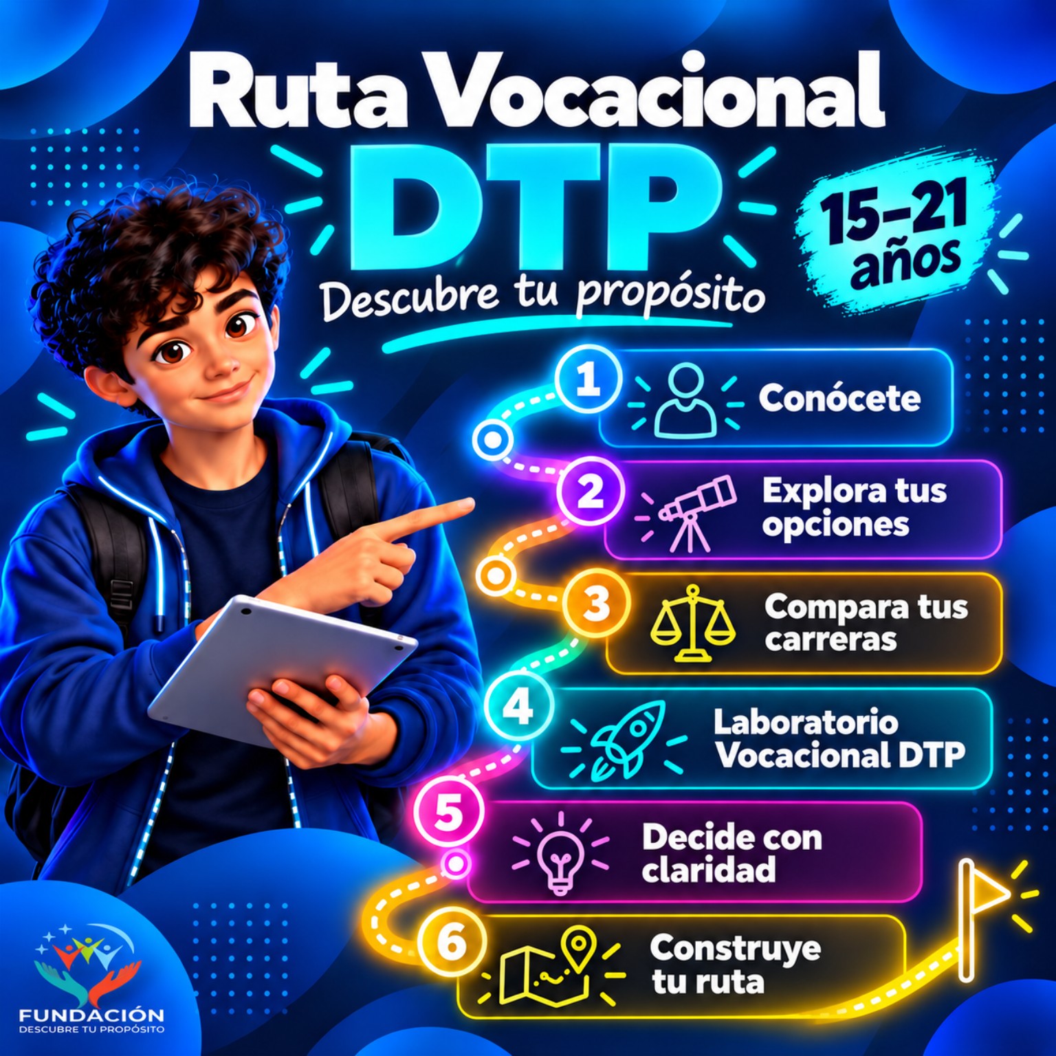 Portada de Ruta Vocacional DTP 15–21 años – Descubre tu propósito